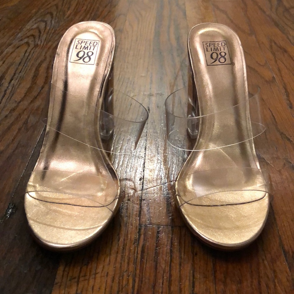 Clear double strapped sandals
